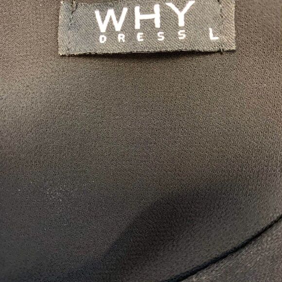 WHY DRESS Black chiffon butterfly sleeve dress SzL - Picture 9 of 15